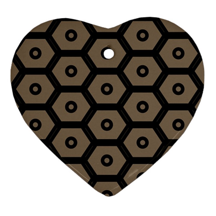 Black Bee Hive Texture Ornament (Heart)