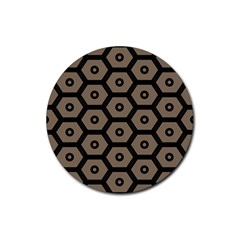 Black Bee Hive Texture Rubber Coaster (round)  by Amaryn4rt