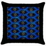 Blue Bee Hive Throw Pillow Case (Black) Front