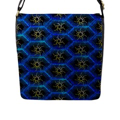 Blue Bee Hive Flap Messenger Bag (l)  by Amaryn4rt