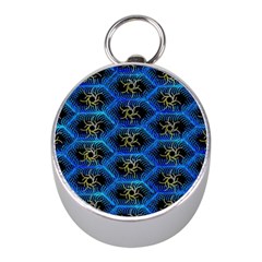 Blue Bee Hive Mini Silver Compasses by Amaryn4rt