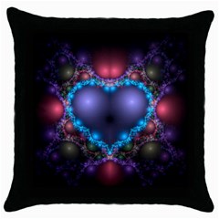 Blue Heart Throw Pillow Case (black) by Amaryn4rt