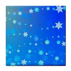 Blue Hot Pattern Blue Star Background Tile Coasters by Amaryn4rt