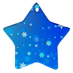 Blue Hot Pattern Blue Star Background Star Ornament (two Sides) by Amaryn4rt