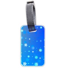 Blue Hot Pattern Blue Star Background Luggage Tags (two Sides) by Amaryn4rt