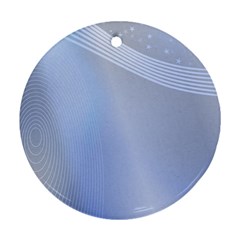 Blue Star Background Round Ornament (two Sides)