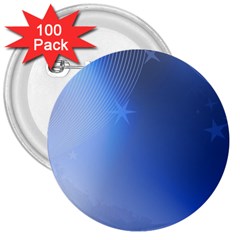 Blue Star Background 3  Buttons (100 Pack) 