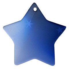 Blue Star Background Star Ornament (two Sides) by Amaryn4rt
