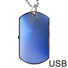 Blue Star Background Dog Tag Usb Flash (one Side) by Amaryn4rt