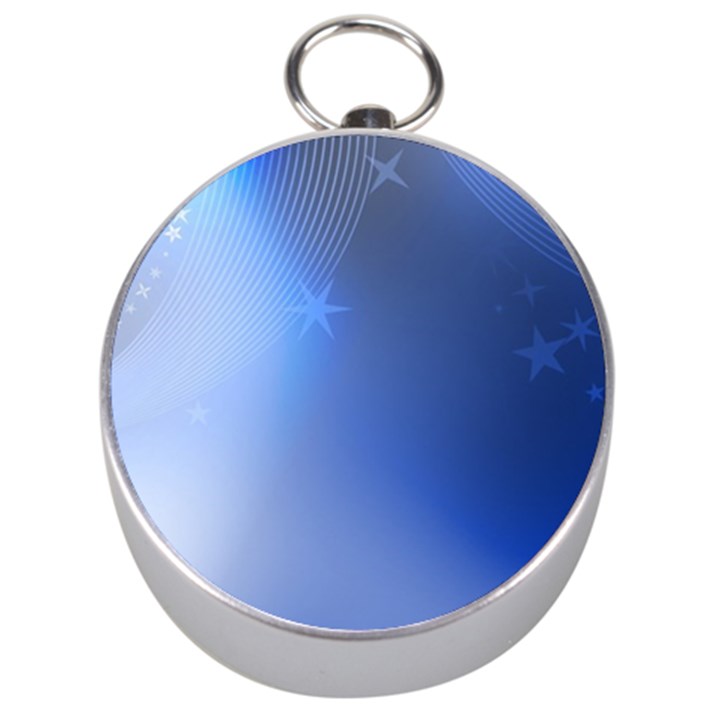 Blue Star Background Silver Compasses