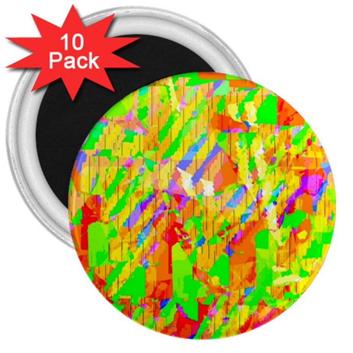 Cheerful Phantasmagoric Pattern 3  Magnets (10 pack) 