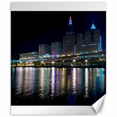 Cleveland Building City By Night Canvas 20  X 24   by Amaryn4rt