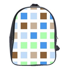 Colorful Green Background Tile Pattern School Bags (xl)  by Amaryn4rt