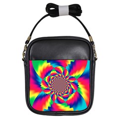 Colorful Psychedelic Art Background Girls Sling Bags by Amaryn4rt