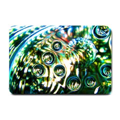 Dark Abstract Bubbles Small Doormat  by Amaryn4rt