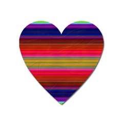 Fiesta Stripe Colorful Neon Background Heart Magnet by Amaryn4rt