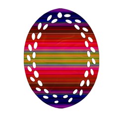 Fiesta Stripe Colorful Neon Background Oval Filigree Ornament (two Sides) by Amaryn4rt