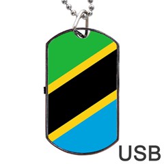 Flag Of Tanzania Dog Tag Usb Flash (one Side) by Amaryn4rt