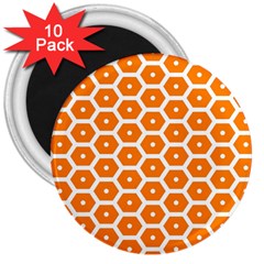 Golden Be Hive Pattern 3  Magnets (10 Pack)  by Amaryn4rt