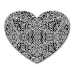 Gray Psychedelic Background Heart Mousepads by Amaryn4rt