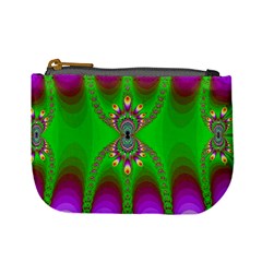 Green And Purple Fractal Mini Coin Purses by Amaryn4rt