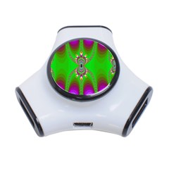 Green And Purple Fractal 3-port Usb Hub