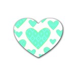 Green Heart Pattern Rubber Coaster (Heart)  Front