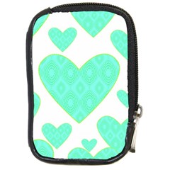 Green Heart Pattern Compact Camera Cases by Amaryn4rt