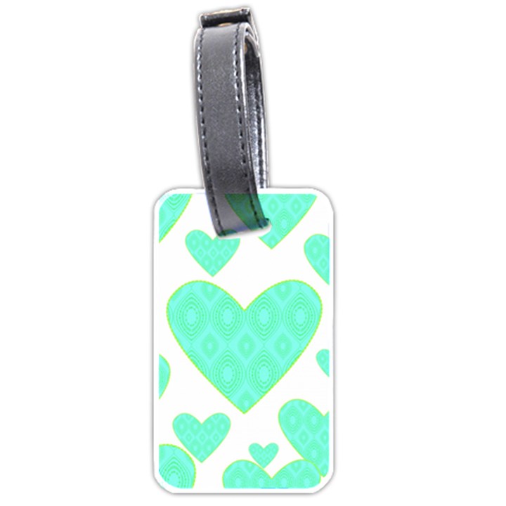 Green Heart Pattern Luggage Tags (One Side) 