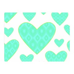 Green Heart Pattern Double Sided Flano Blanket (mini)  by Amaryn4rt