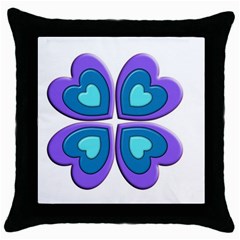 Light Blue Heart Images Throw Pillow Case (black) by Amaryn4rt