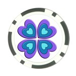 Light Blue Heart Images Poker Chip Card Guard Back