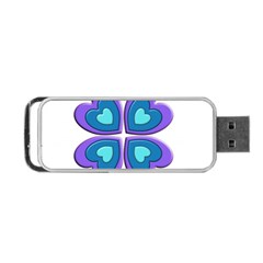 Light Blue Heart Images Portable Usb Flash (two Sides) by Amaryn4rt