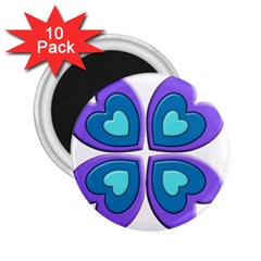 Light Blue Heart Images 2 25  Magnets (10 Pack)  by Amaryn4rt