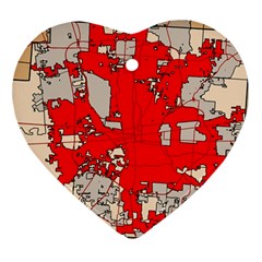 Map Of Franklin County Ohio Highlighting Columbus Ornament (heart) by Amaryn4rt