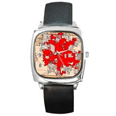 Map Of Franklin County Ohio Highlighting Columbus Square Metal Watch