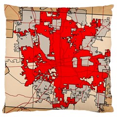 Map Of Franklin County Ohio Highlighting Columbus Large Flano Cushion Case (One Side)