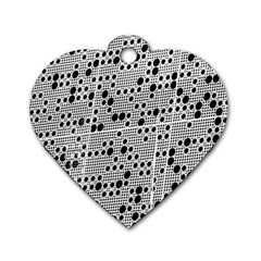 Metal Background Round Holes Dog Tag Heart (one Side) by Amaryn4rt