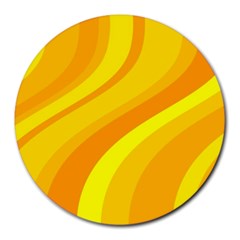 Orange Yellow Background Round Mousepads by Amaryn4rt