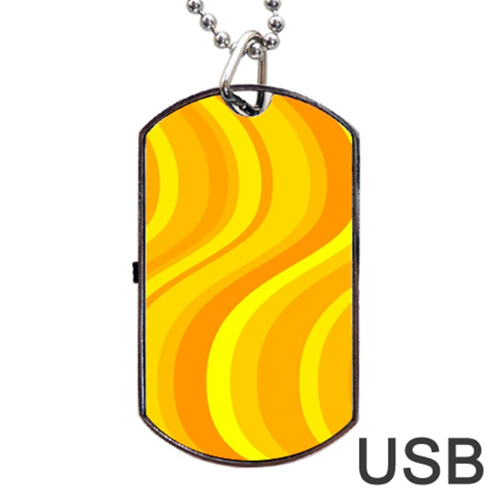 Orange Yellow Background Dog Tag USB Flash (One Side)