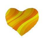 Orange Yellow Background Standard 16  Premium Flano Heart Shape Cushions Back