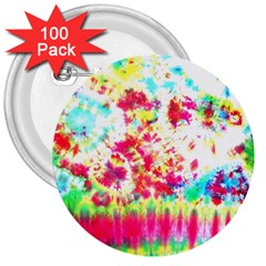 Pattern Decorated Schoolbus Tie Dye 3  Buttons (100 Pack)  by Amaryn4rt