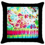 Pattern Decorated Schoolbus Tie Dye Throw Pillow Case (Black) Front