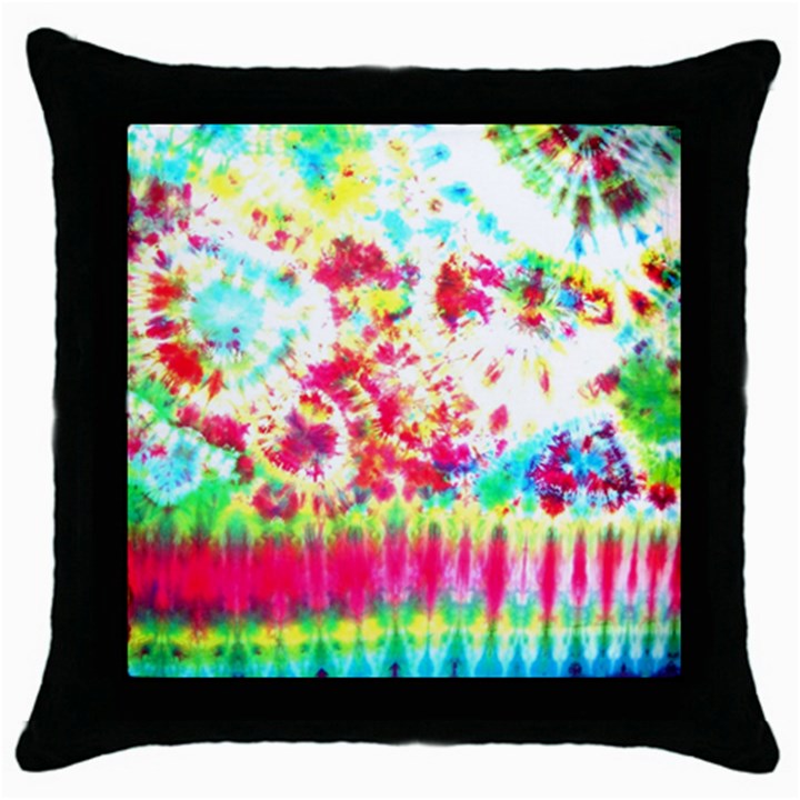 Pattern Decorated Schoolbus Tie Dye Throw Pillow Case (Black)