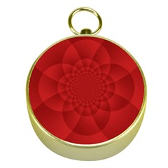 Psychedelic Art Red  Hi Tech Gold Compasses by Amaryn4rt