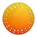 Rainbow Yellow Orange Background Ornament (Round Filigree) Front