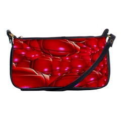 Red Abstract Cherry Balls Pattern Shoulder Clutch Bags by Amaryn4rt