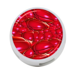 Red Abstract Cherry Balls Pattern 4-port Usb Hub (one Side) by Amaryn4rt