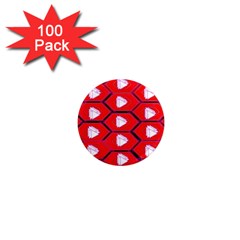 Red Bee Hive 1  Mini Magnets (100 Pack)  by Amaryn4rt