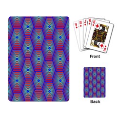 Red Blue Bee Hive Playing Card